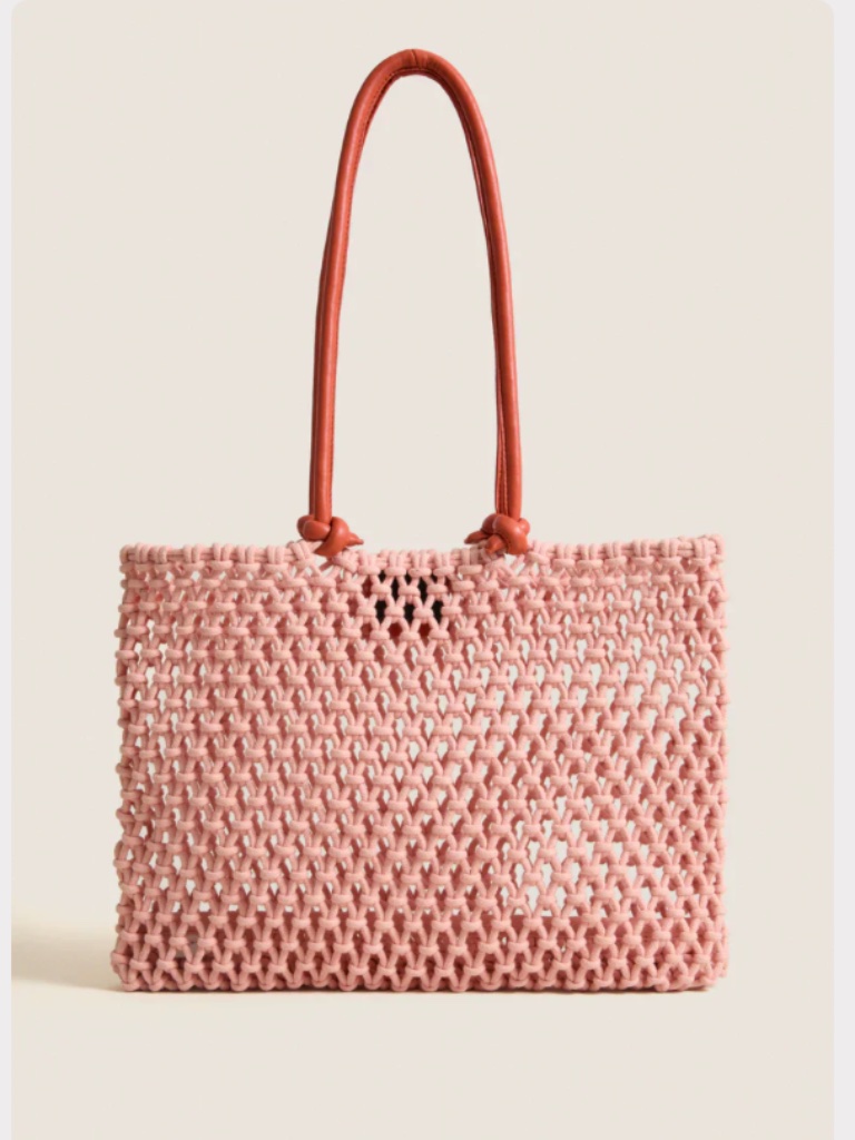 Clare V Sandy In Blush With Poppy Handles
